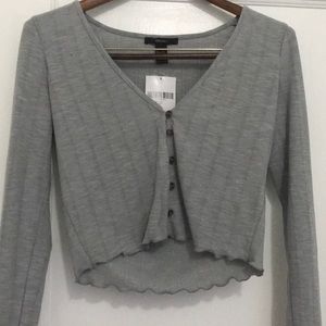 Button Front Lettuce-Edge Top